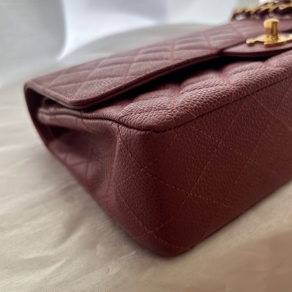 This is an authentic chanel  quilted medium doble flat in bergamot, - Picture 5 of 15